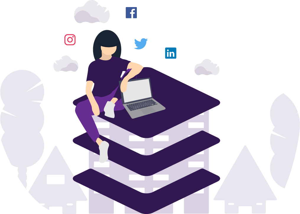 Content creator flat illustration graphic.